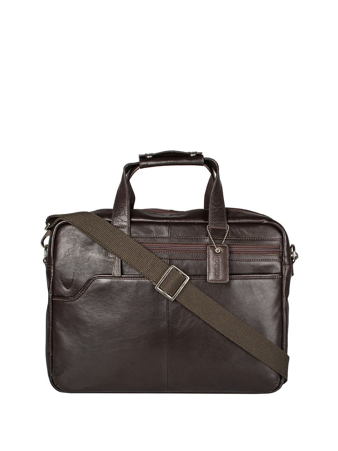 Hidesign Men Brown Solid Laptop Leather Bag