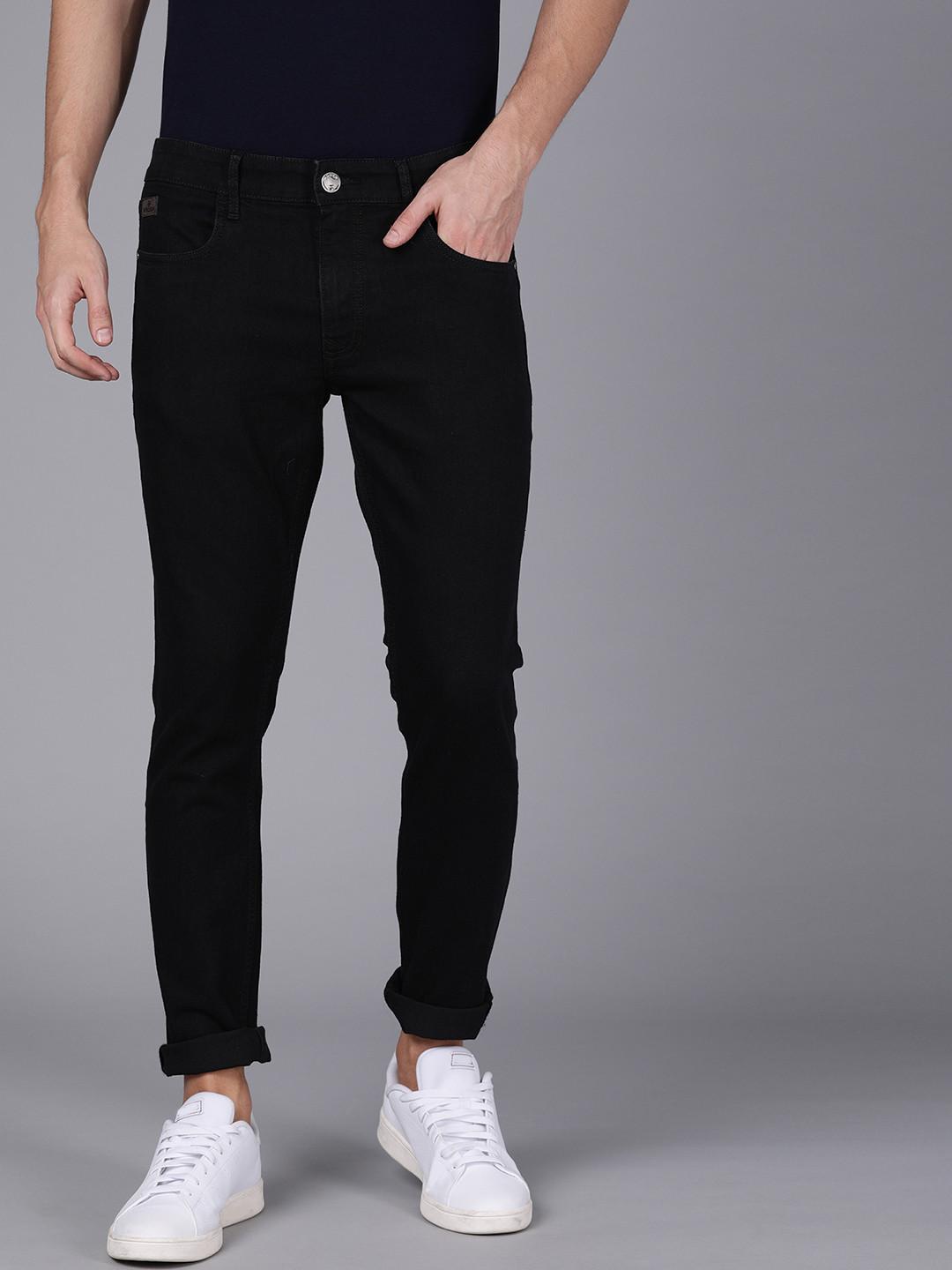 WROGN Men Black Slim Fit Mid-Rise Clean Look Jeans