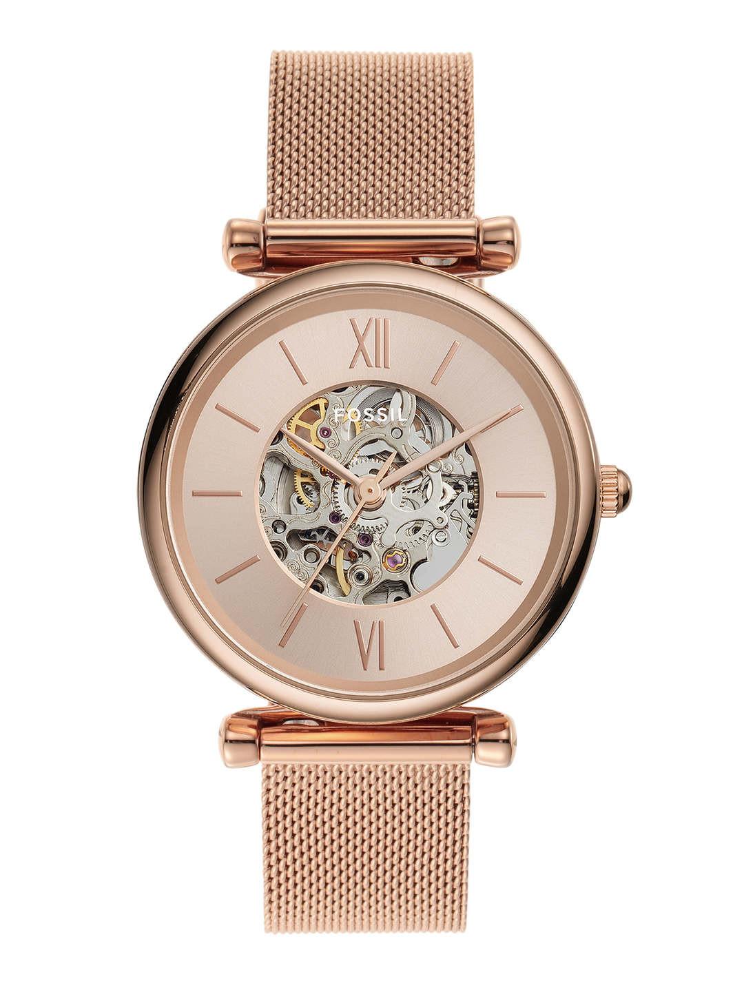 Fossil Women Rose Gold Analogue Carlie Watch ME3175