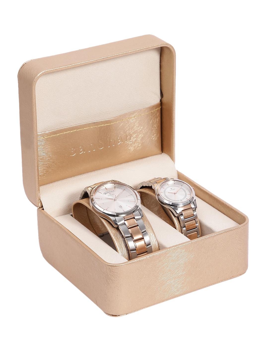 Titan Bandhan Quartz Analog With Silver Dial Couple Watch - Nt17672596km01