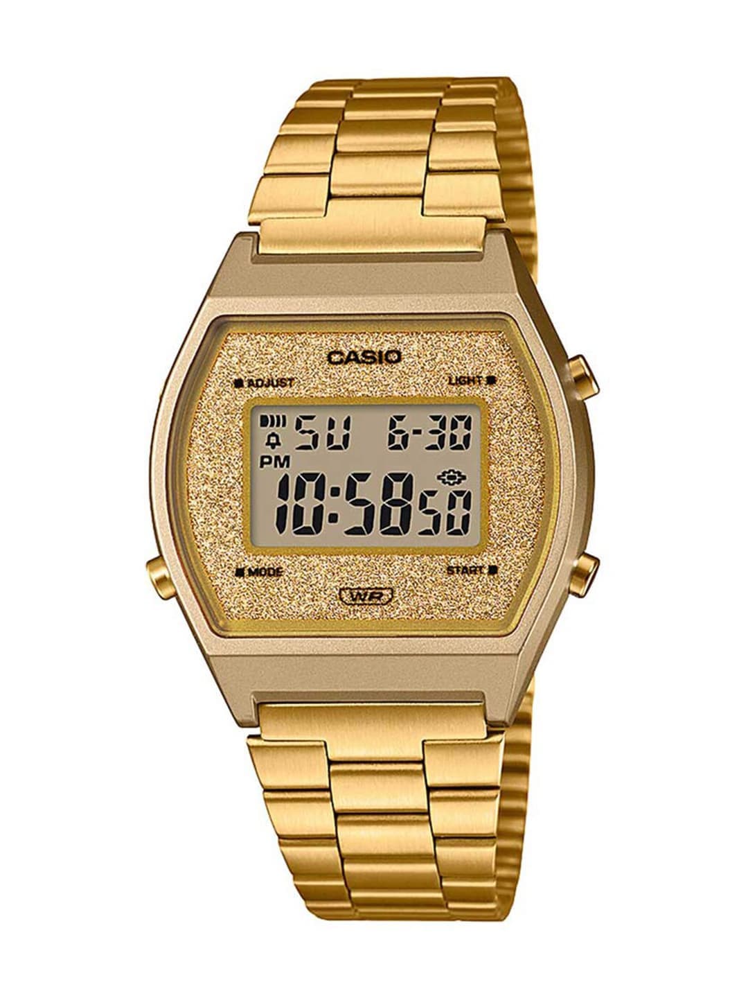 CASIO Vintage B640WGG-9DF Gold Digital Dial Gold Stainless Steel Band D188