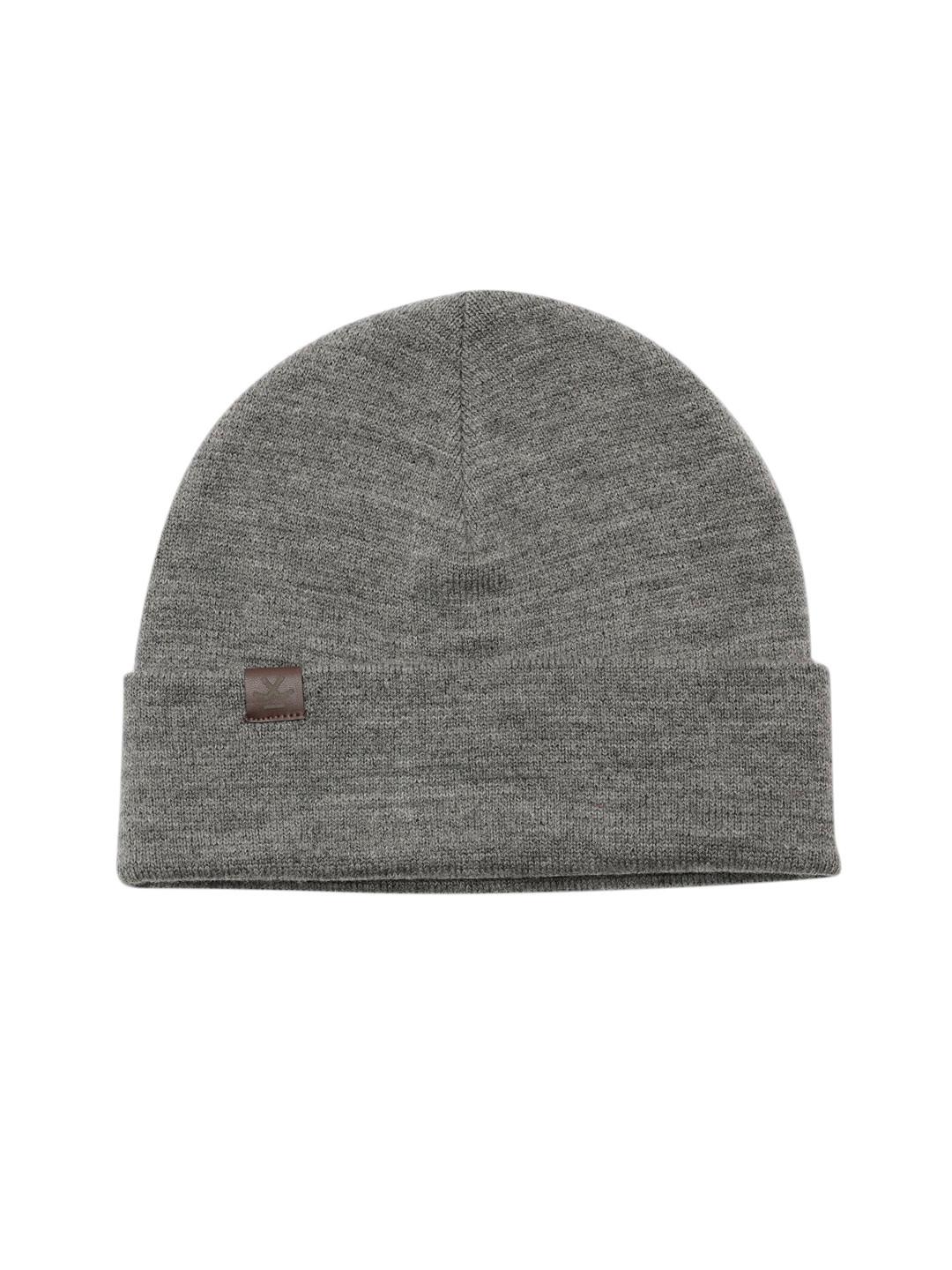 WROGN Unisex Grey Solid Beanie
