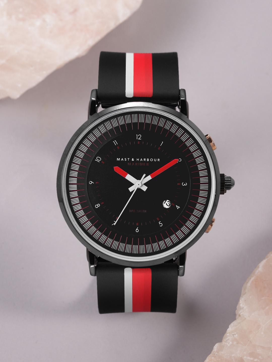 Mast & Harbour Unisex Black Printed Dial & Black Straps Analogue Watch MFB-PN-SM-1901