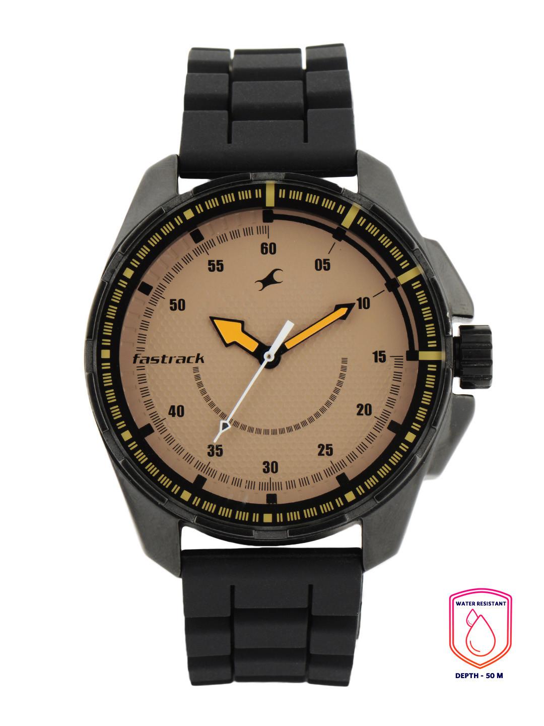 Fastrack Commando Quartz Analog With Brown Dial Watch For Guys - Nt3084np01
