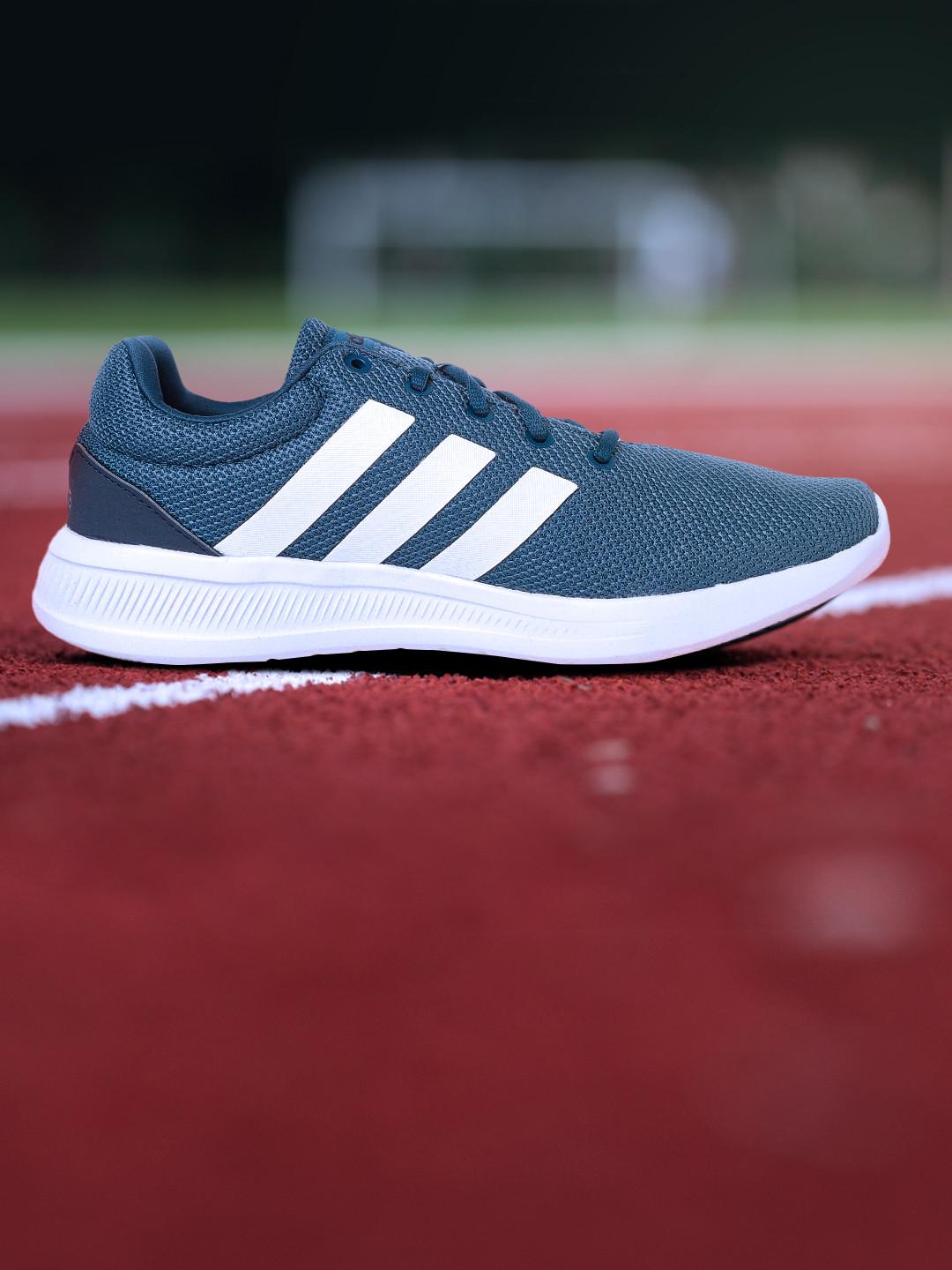 ADIDAS Men Teal Blue & White Lite Racer CLN 2.0 Shoes