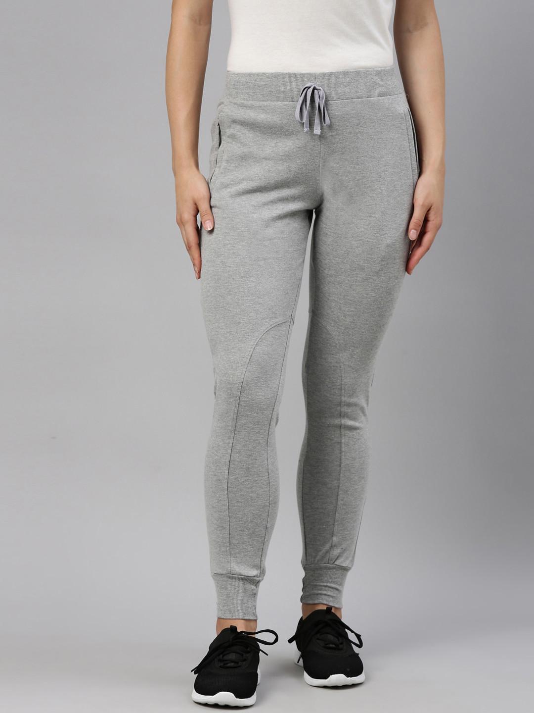 GOLDSTROMS Women Grey Solid Slim-Fit Cotton Joggers