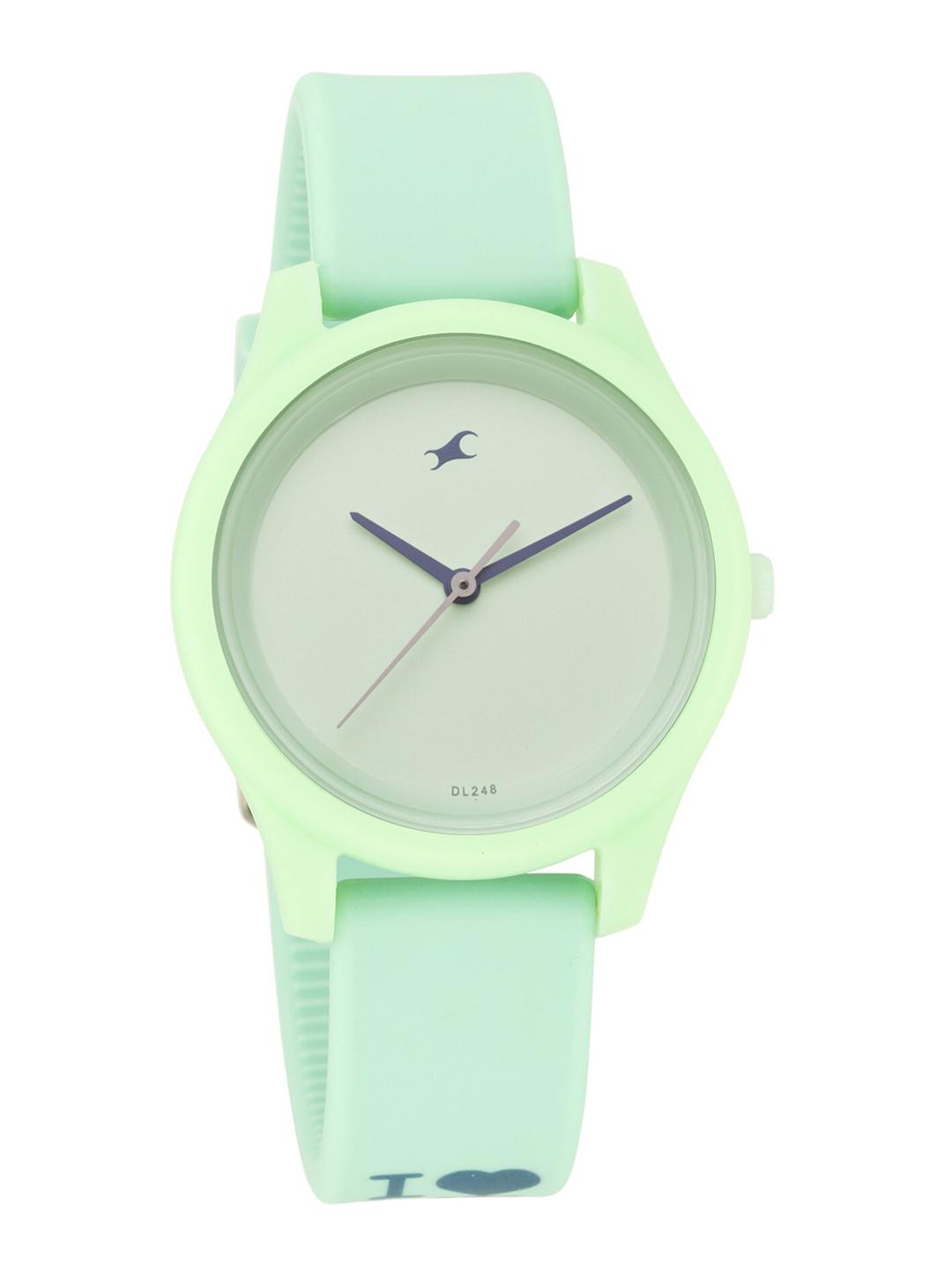 Fastrack Unisex Green Printed Dial & Green Straps Analogue Watch 68023PP06W