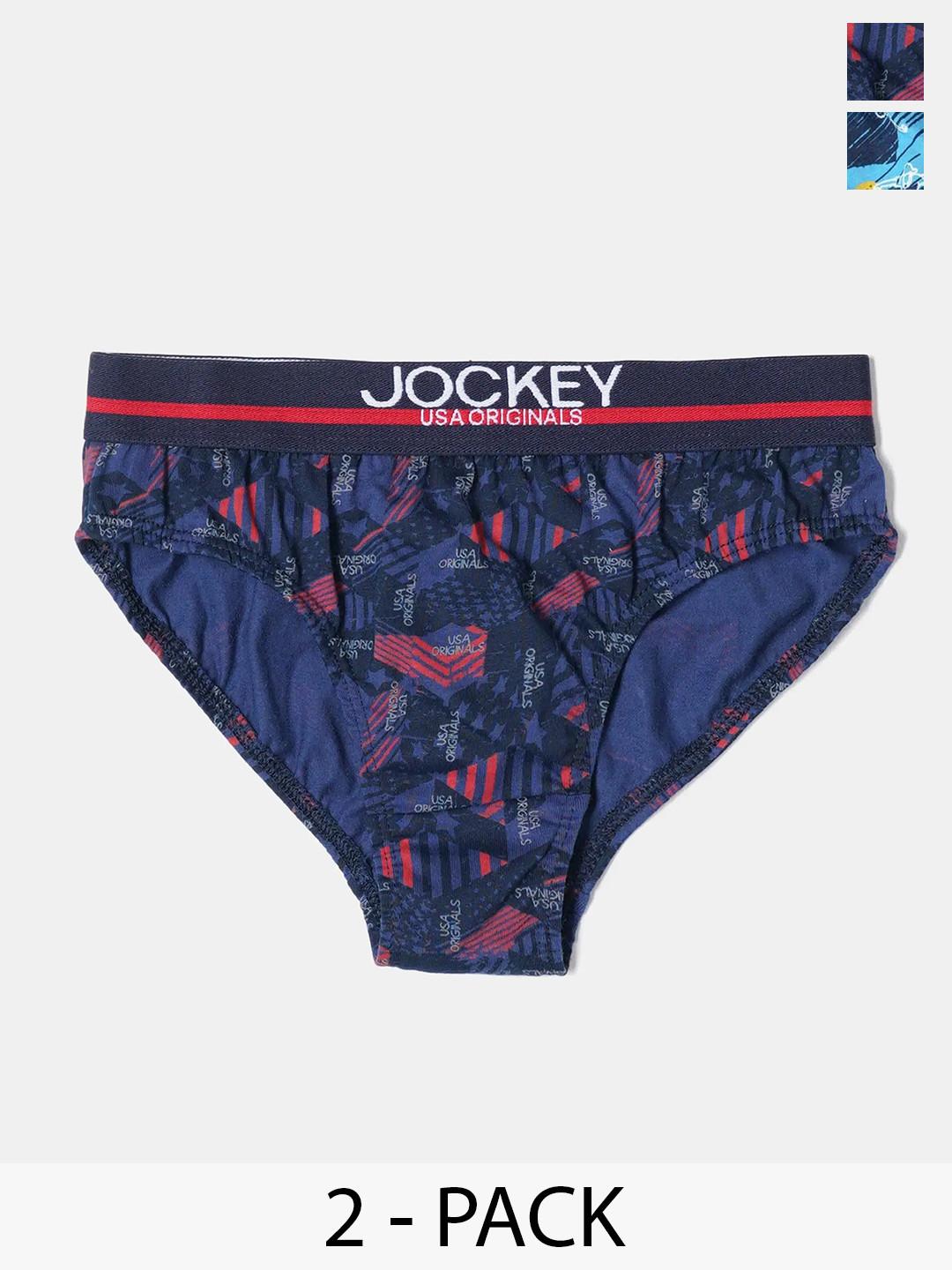 Jockey Boy Pack of 2 Super Combed Cotton Printed Brief with Ultrasoft Waistband-UB12