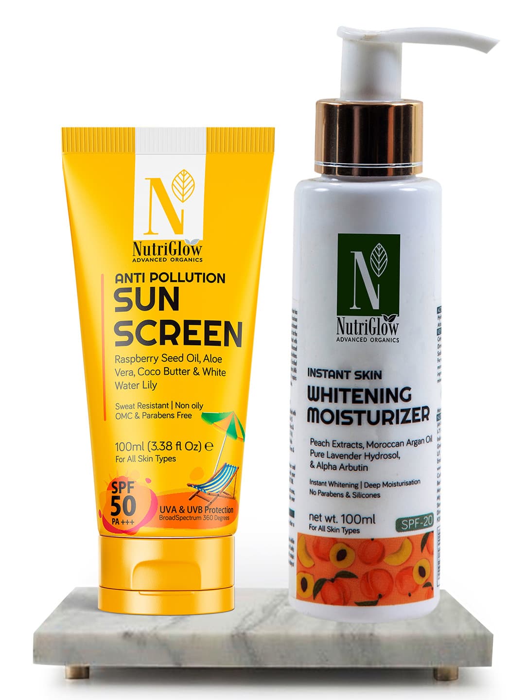 NutriGlow Sustainable Sun Screen SPF 50-100ml &Moisturizer SPF 20-100ml