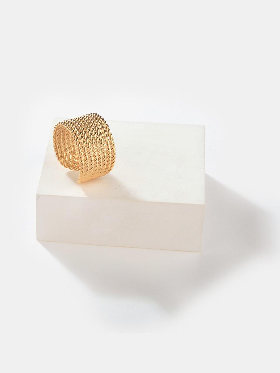 SHAYA 14kt Gold-Plated & 925 Sterling Silver Adjustable Finger Ring