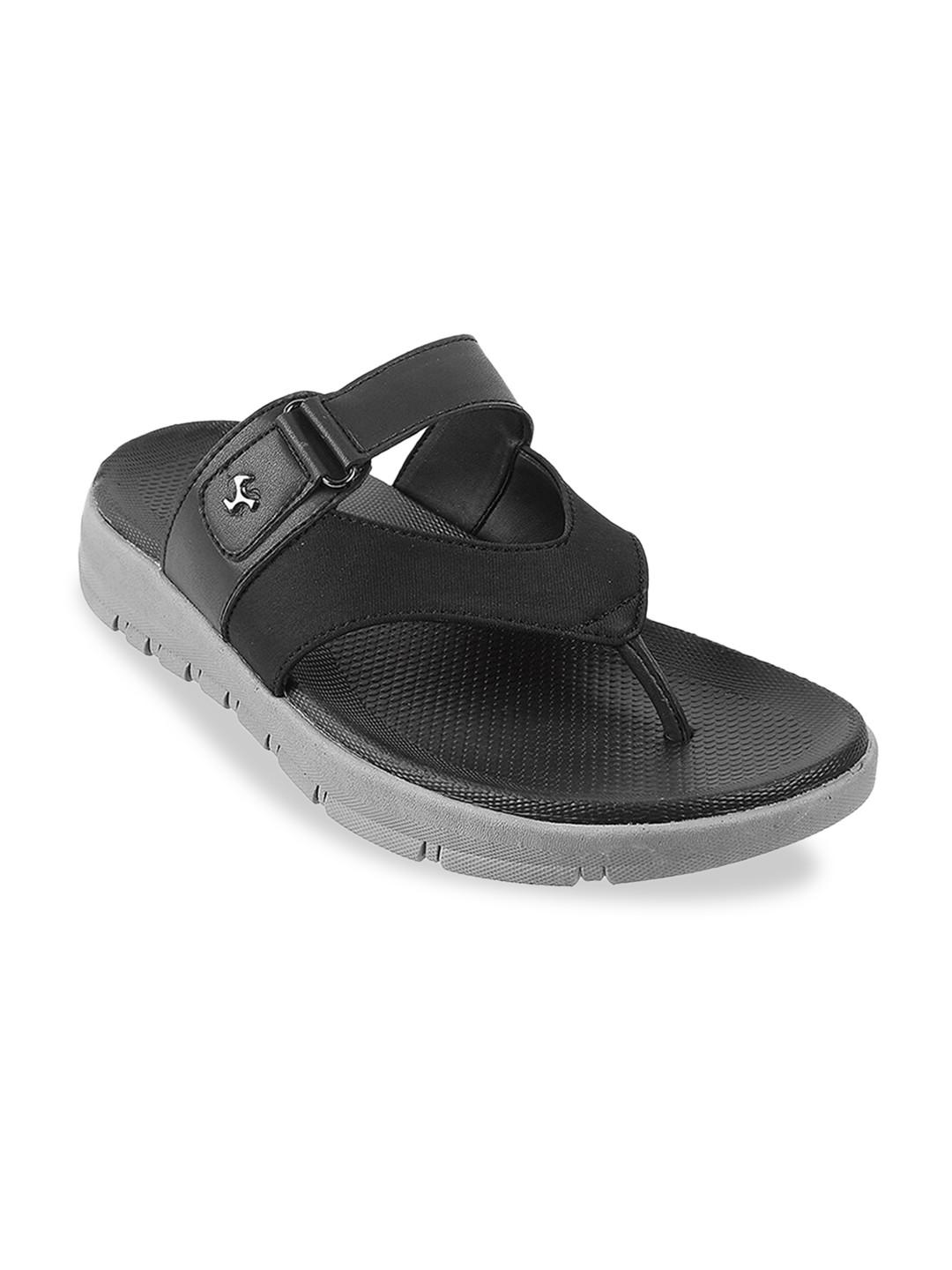 Mochi Men Black & Grey Comfort Sandals