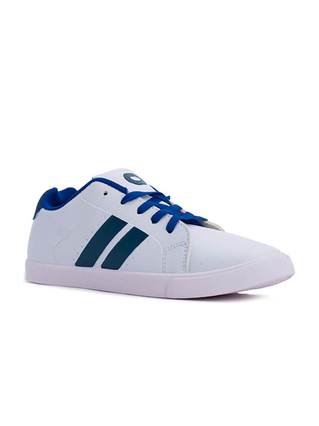Khadims Men White Striped Sneakers