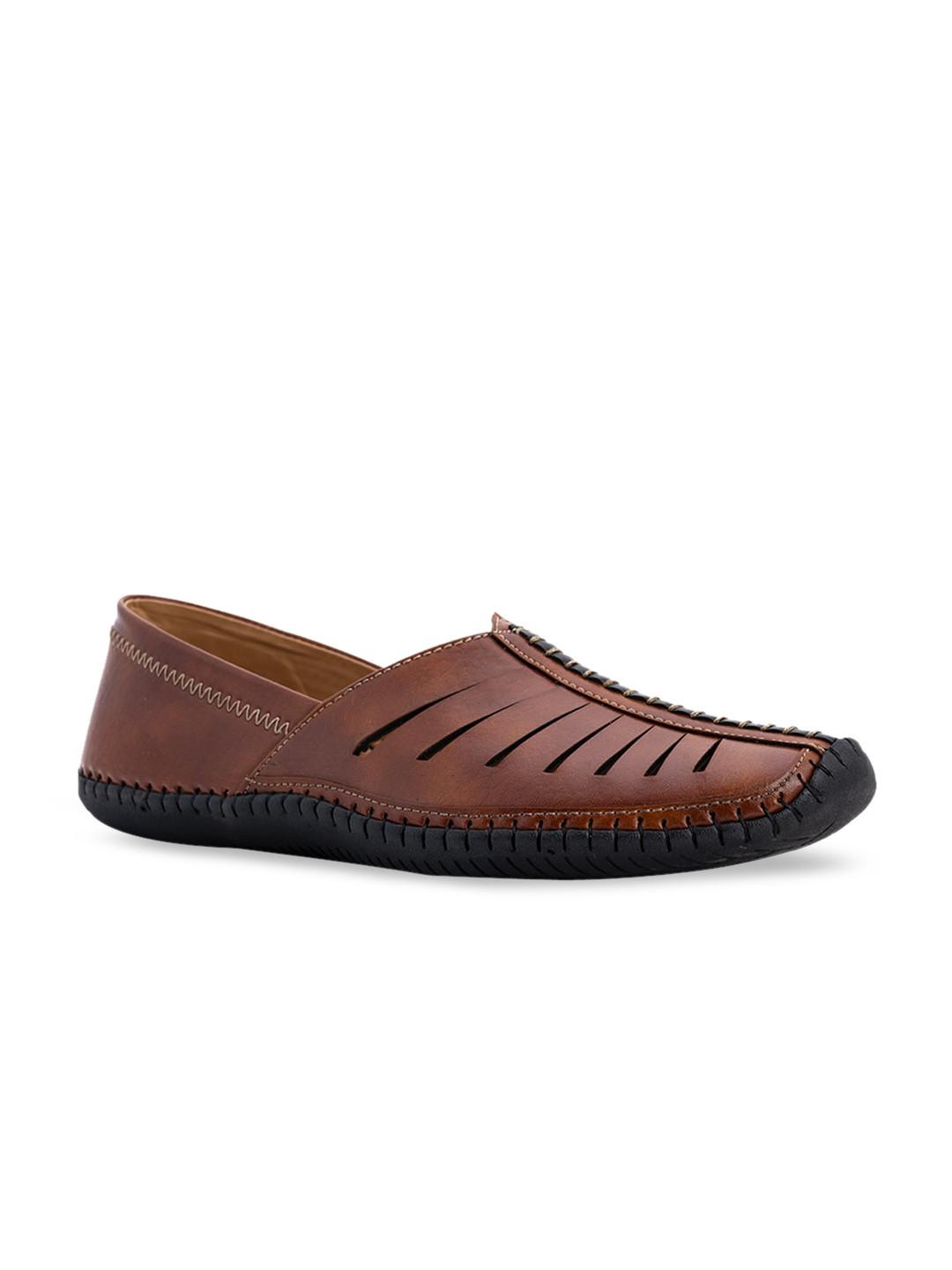 Khadims Men Tan Textured Slip-On Sneakers
