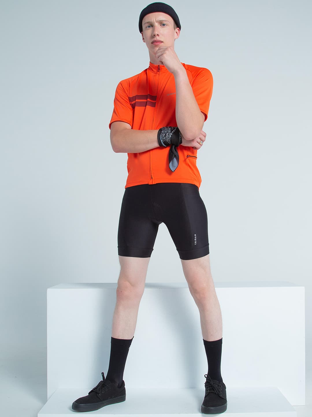 Decathlon Vanrysel - Men Black RC100 Bibless Moisture Managing Road Cycling Shorts