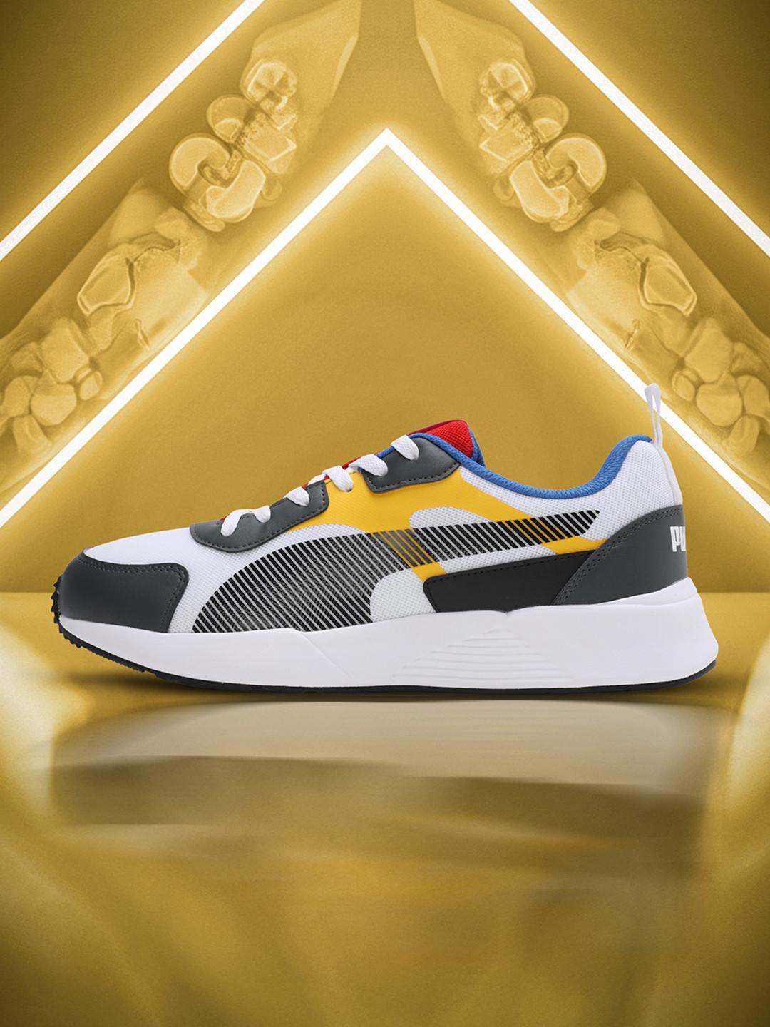 Puma Men White & Black Colourblocked IDP Sneakers