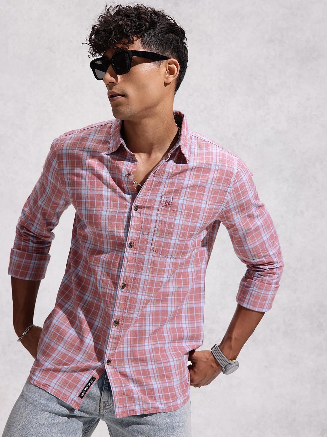 WROGN Cotton Checked Casual Shirt