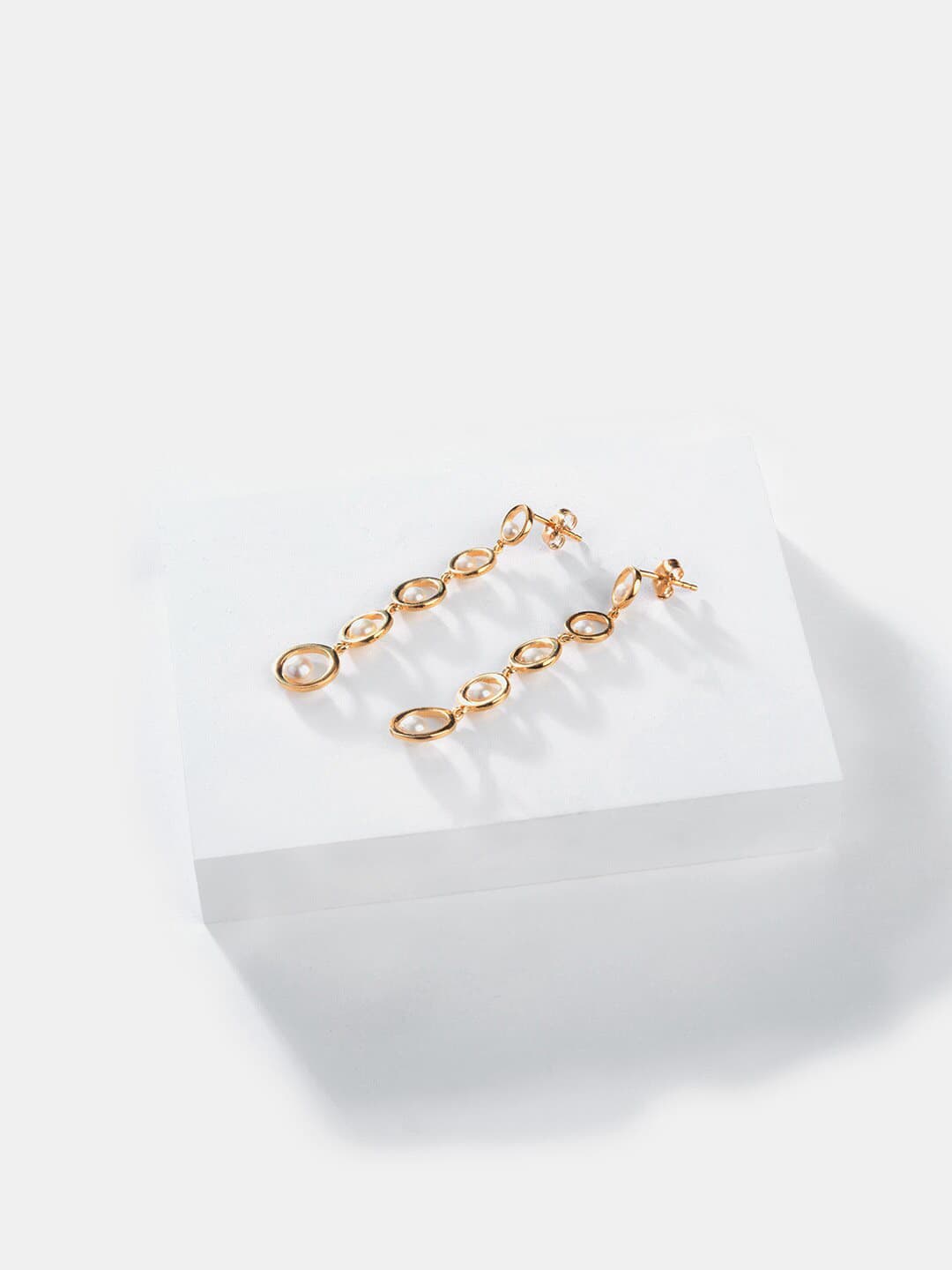 SHAYA Gold-Plated 925 Silver Contemporary Drop Earrings