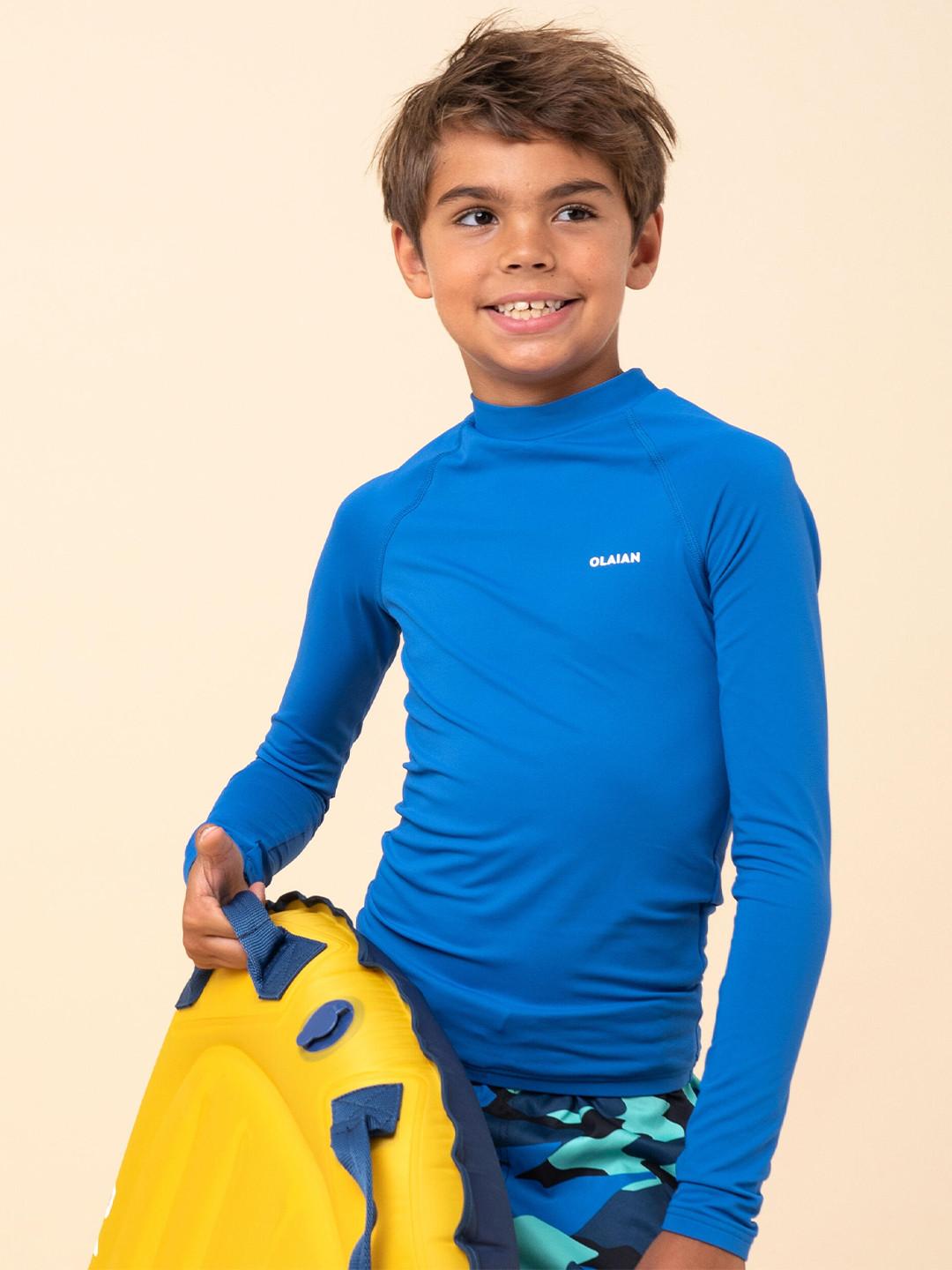Decathlon Kids Blue Resistant to Impact of Waves Sports T-Shirt