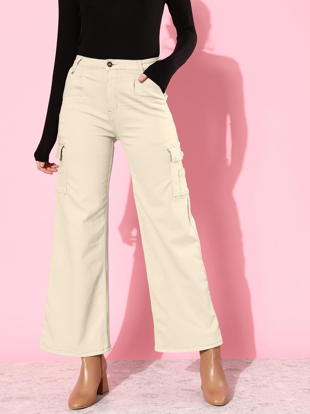 The Roadster Lifestyle Co. Women Wide Leg High-Rise Stretchable Jeans