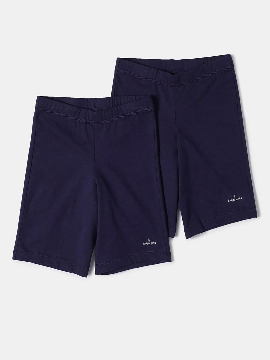 Jockey Girls Pack of 2 Super Combed Cotton Solid Shorties with Ultrasoft Waistband-SG03