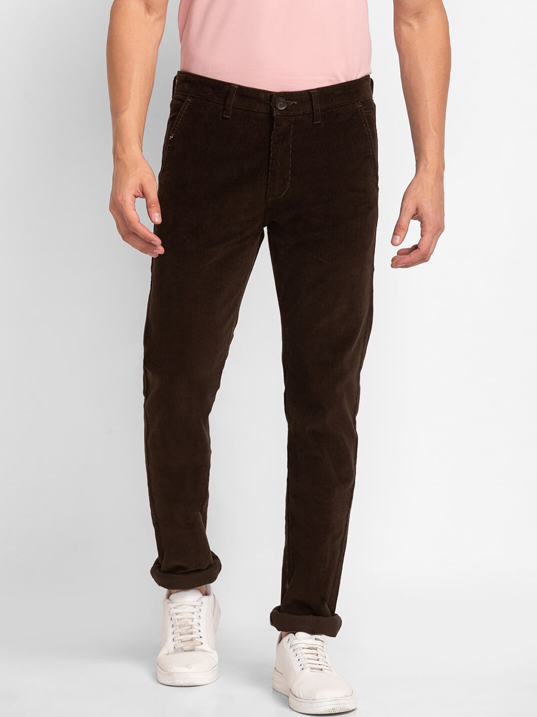SPYKAR Men Green Straight Fit Joggers Trousers