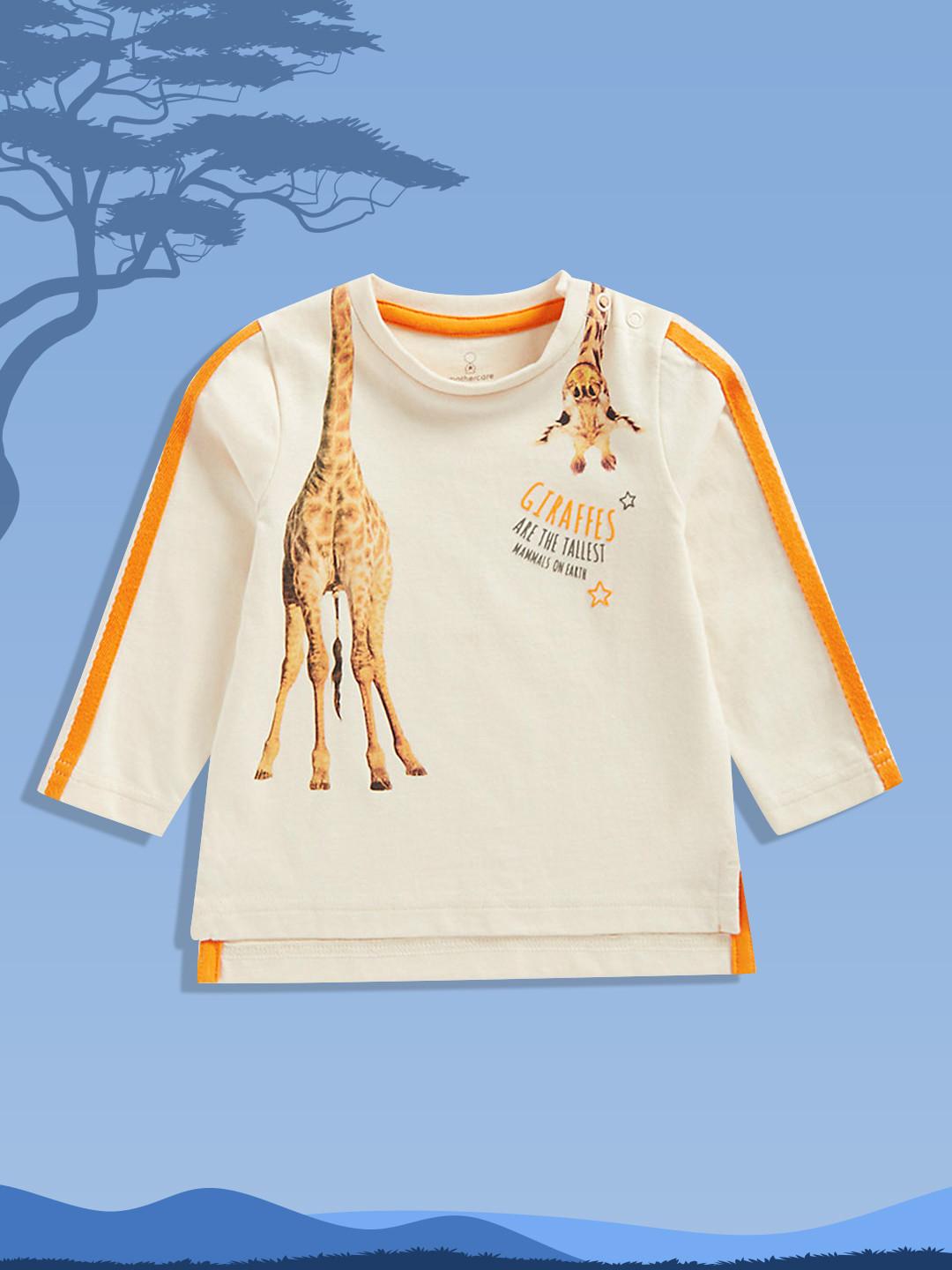 mothercare Girls Beige Graphic Printed Organic Cotton T-shirt