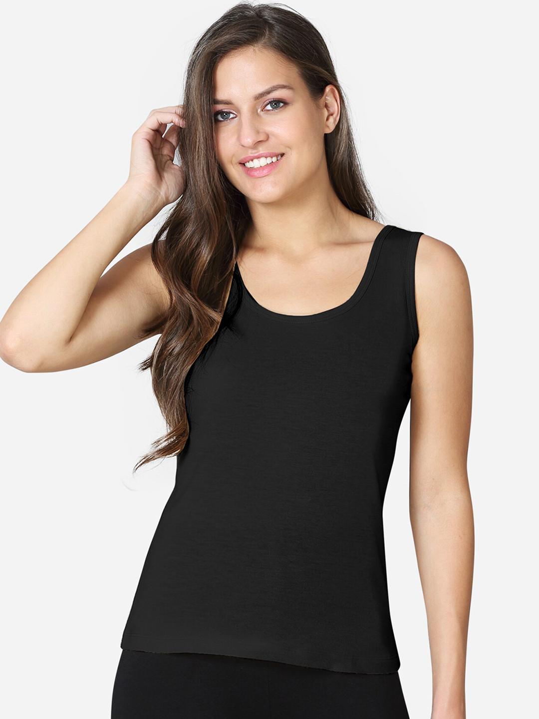 VStar Women Black Solid Pure Cotton Camisoles