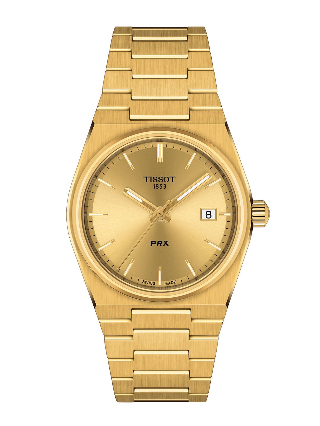 TISSOT Unisex Gold-Toned Dial And Bracelet Style Straps Analogue Watch T1372103302100