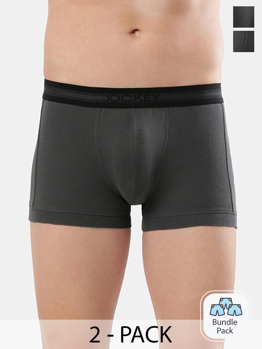 Pack Of 2 Super Combed Cotton Rib Solid Trunk with StayFresh Treatment-1015