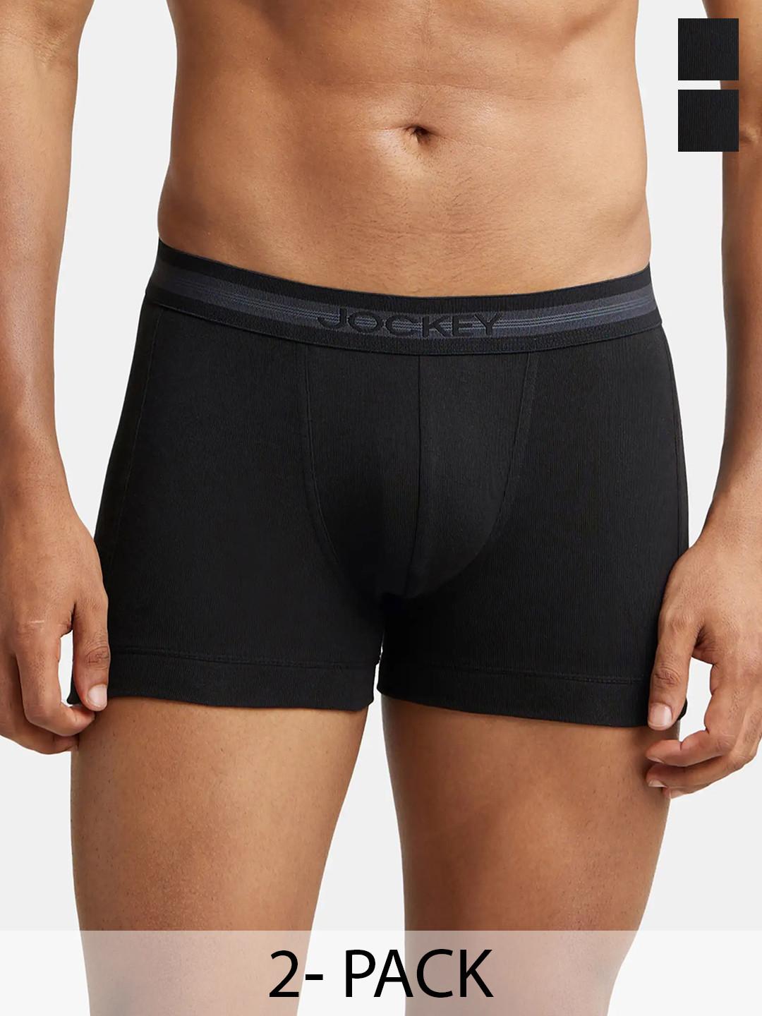 Pack Of 2 Super Combed Cotton Rib Solid Trunk with StayFresh Treatment-1015