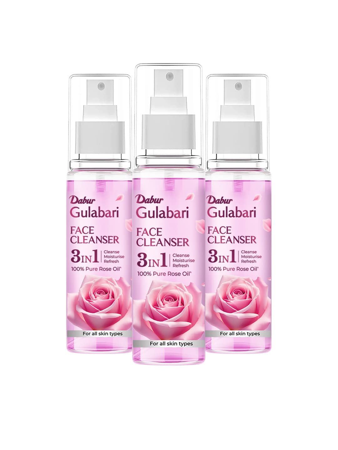 Dabur Gulabari Set Of 3 Rose Glow Face Cleanser For Balanced & Hydrated Skin- 100ml Each