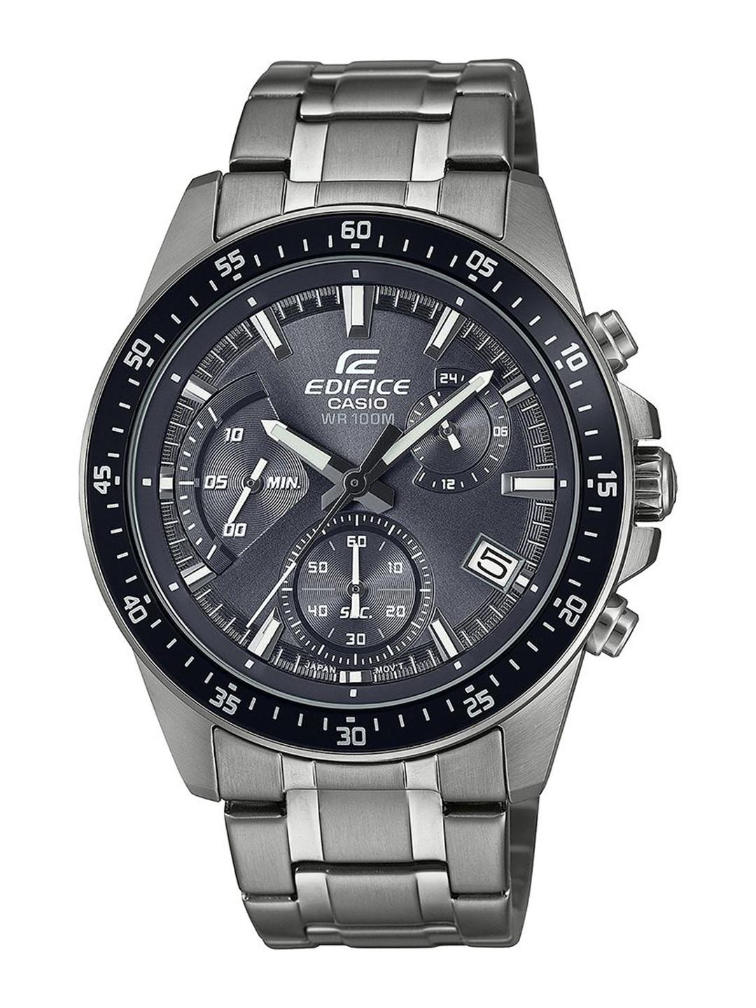 CASIO Men Dial & Stainless Steel Cuff Straps Analogue Chronograph Watch ED622