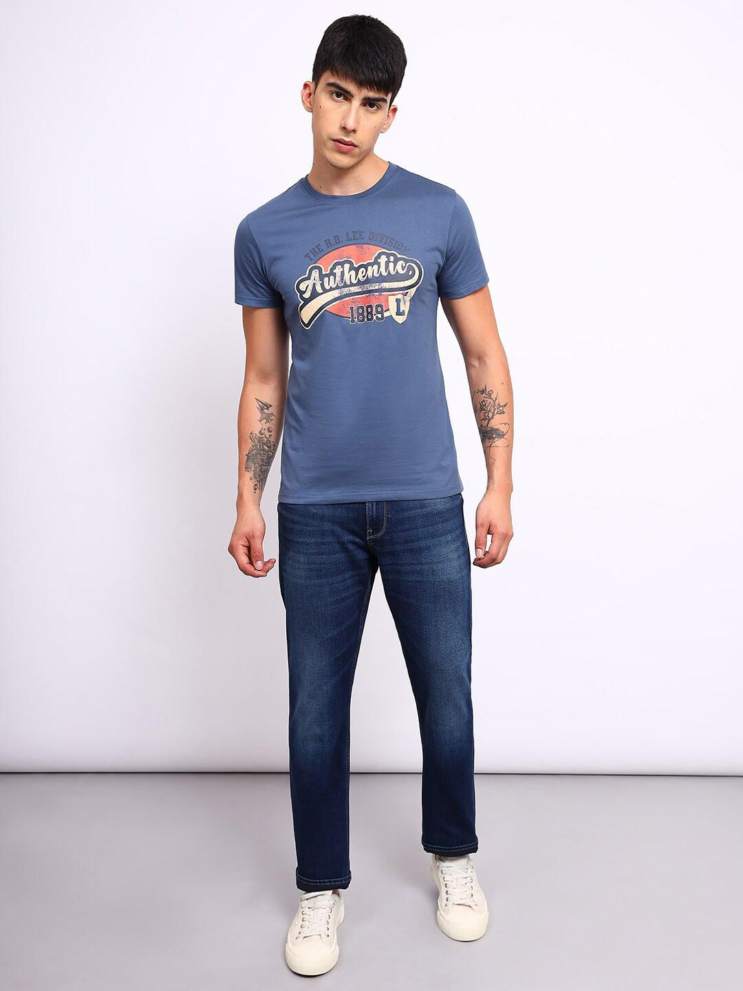 Lee Typography Printed Cotton Slim Fit T-shirt