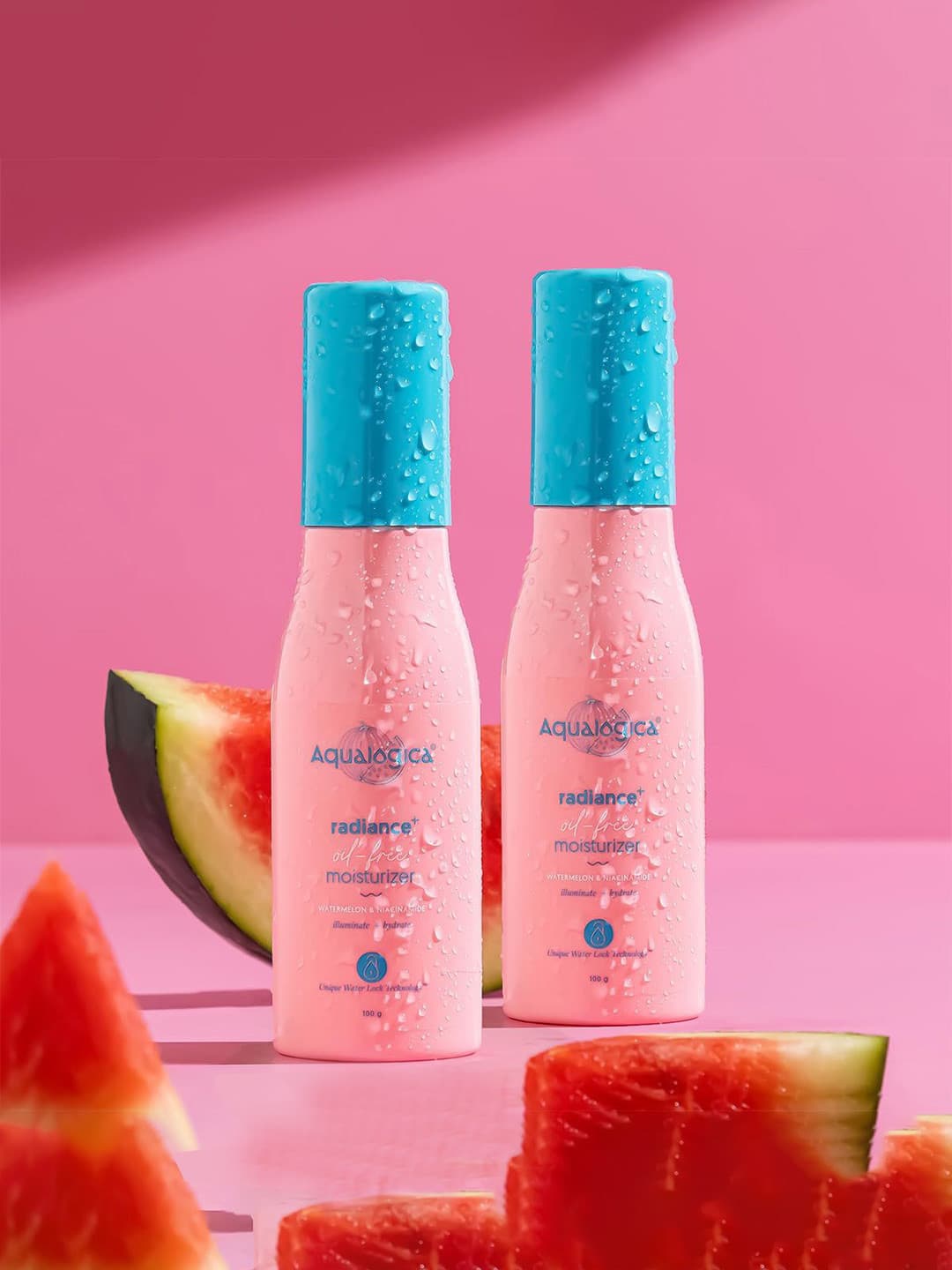 Aqualogica Pack of 2 Radiance+ Oil-Free Moisturizer with Watermelon & Niacinamide- 100g