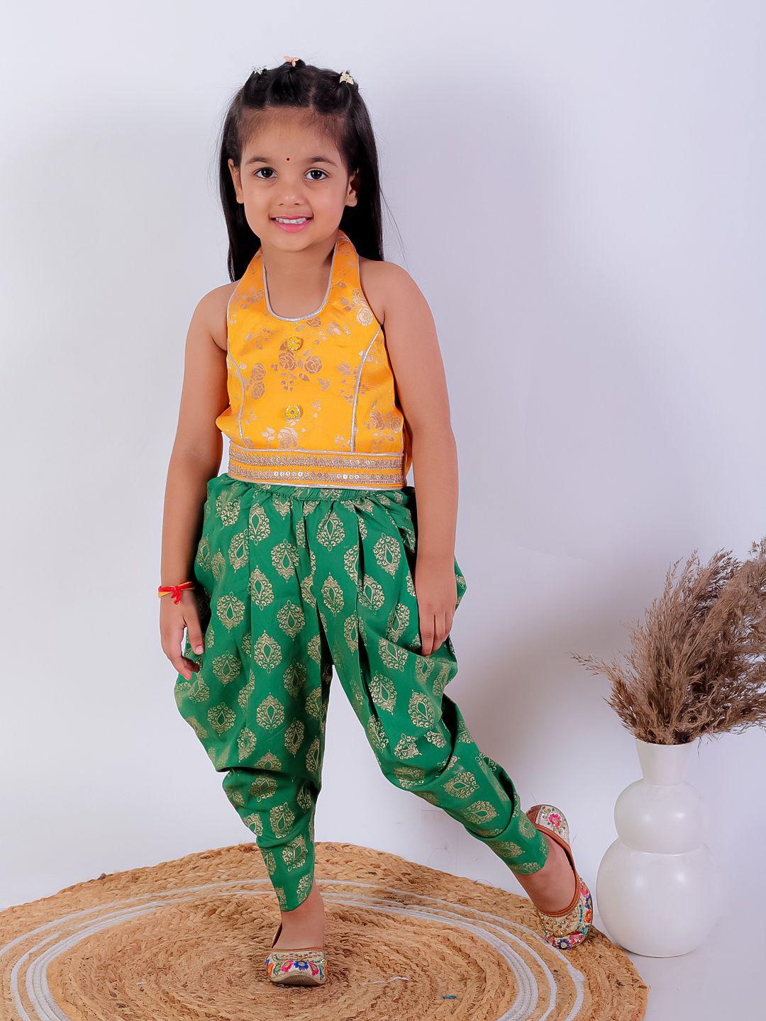 Twisha Girls Embellished Top with Dhoti Pants