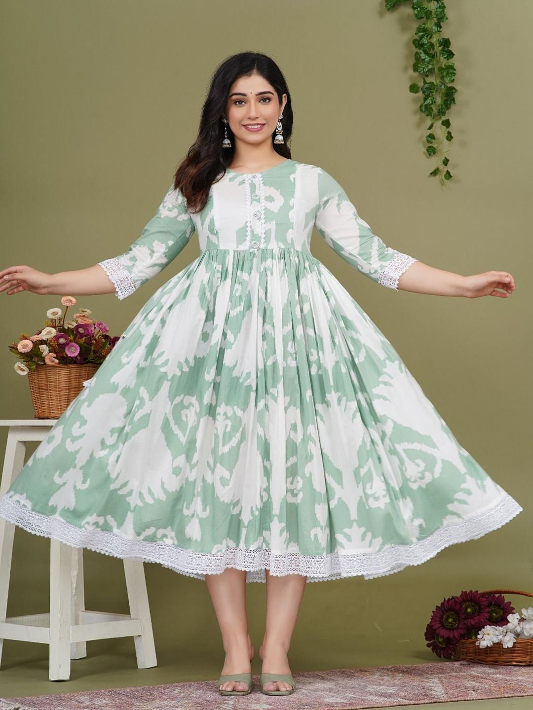 Pristyle Ethnic Motifs Gotta Patti Maternity Anarkali Kurta