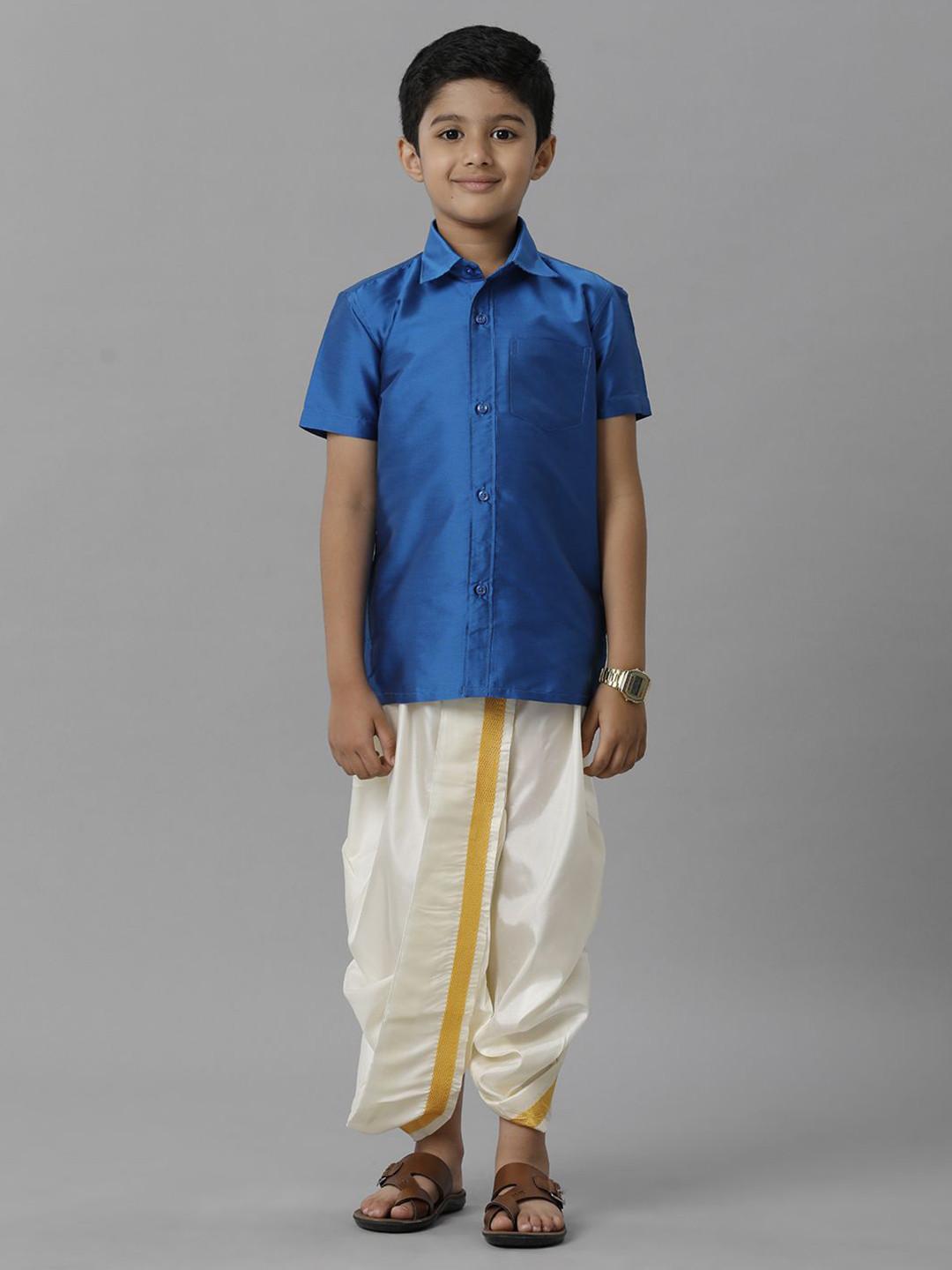 Ramraj Boys Short Sleeves Shirt With Panchakacham