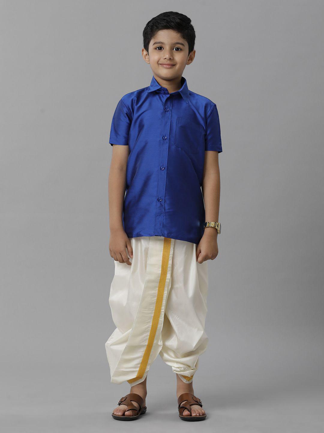 Ramraj Boys Short Sleeves Shirt With Panchakacham