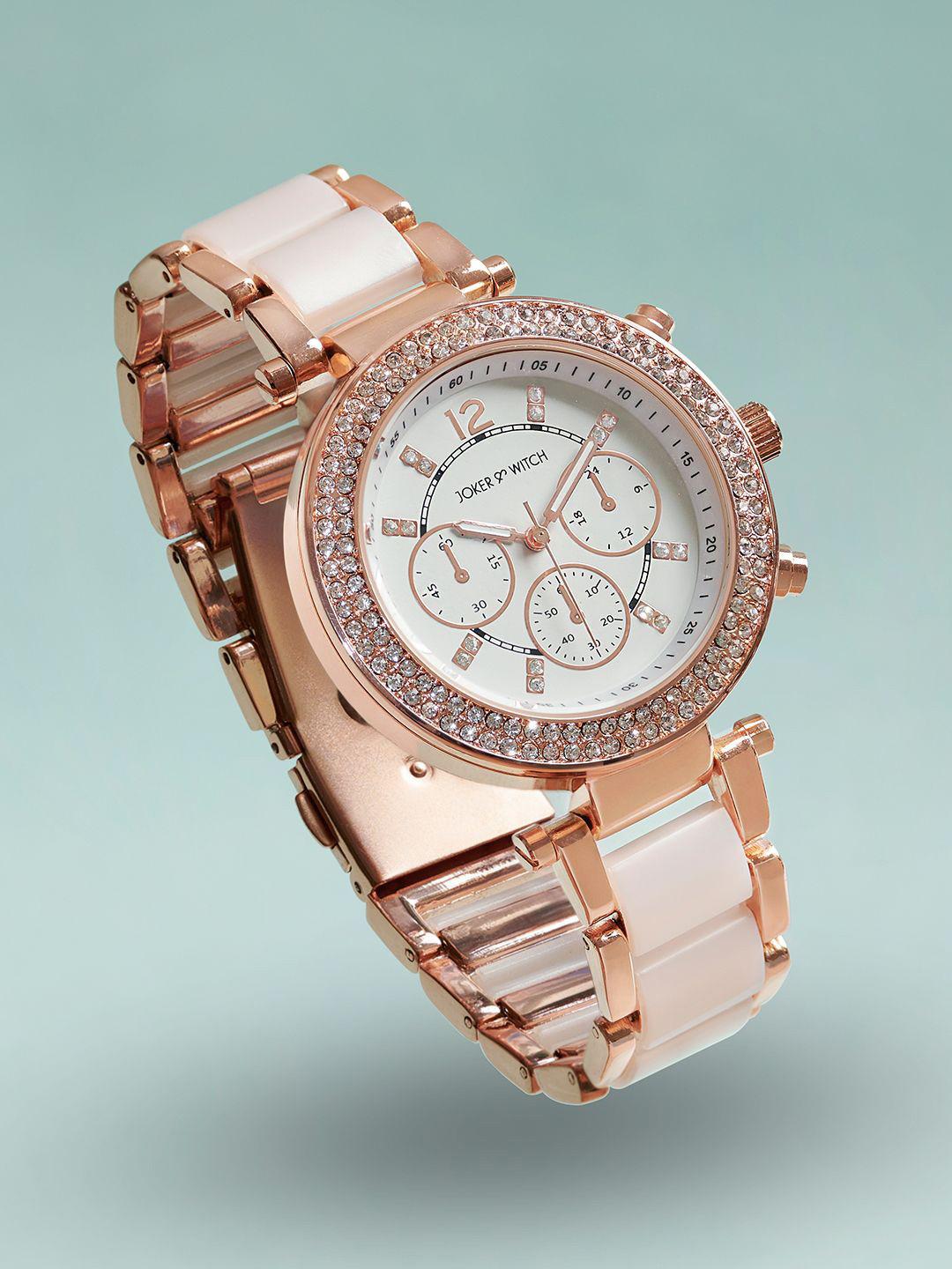 JOKER & WITCH Women Embellished Dial & Ceramic Bracelet Style Straps Analogue Watch AMWW1137
