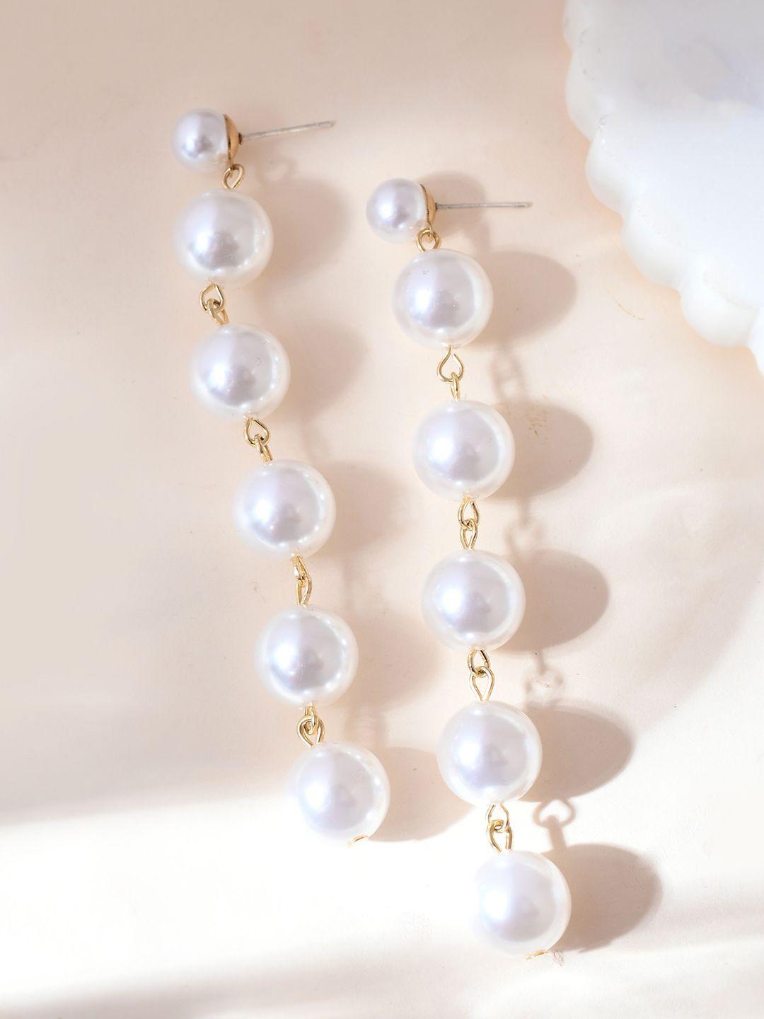 Voyage Pearl Cascade Long Dangler Earrings