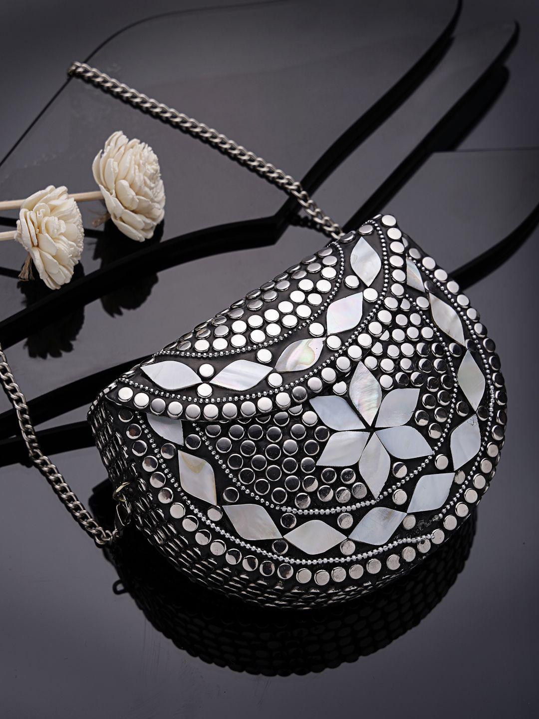Anekaant Embellished Half Moon Clutch