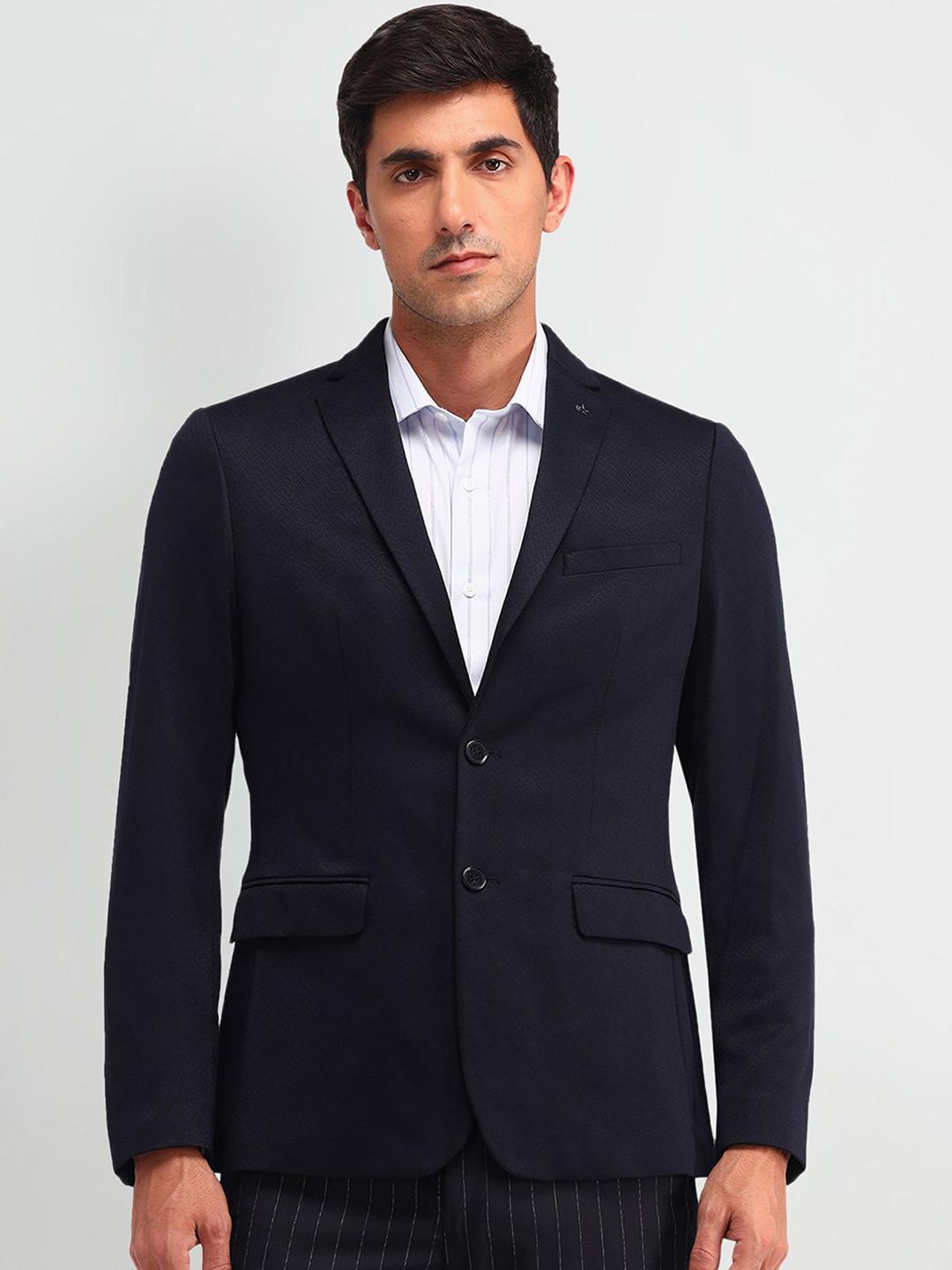 Arrow Self Design Slim Fit Single Breasted Formal Blazer
