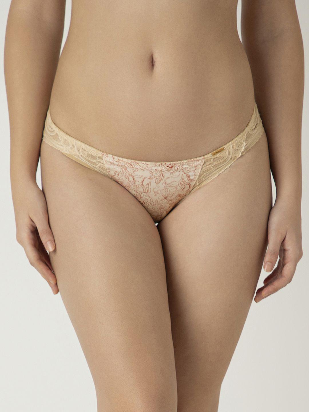 Amante Women Low-Rise Laced High-Leg Bikini Briefs