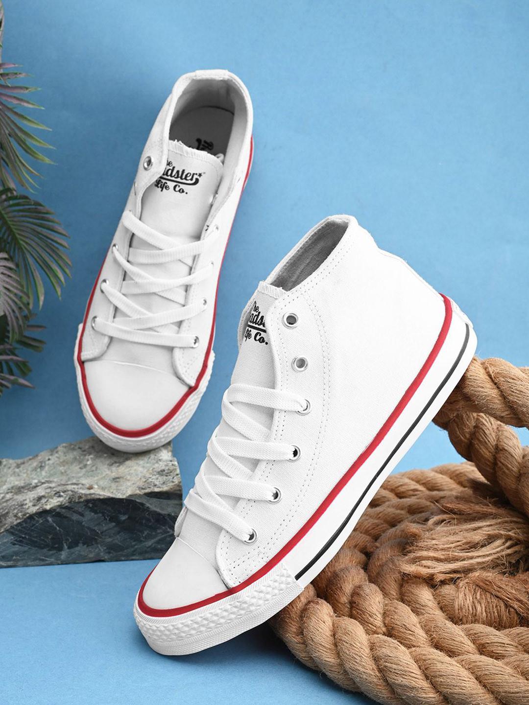 The Roadster Lifestyle Co Women Round Toe Lace-Ups Canvas Sneakers