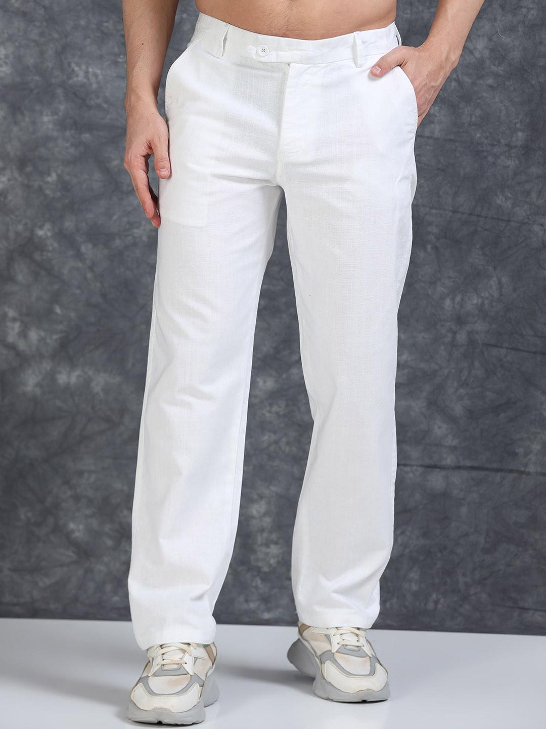 The Roadster Lifestyle Co Men Relaxed Fit Mid Rise Trousers