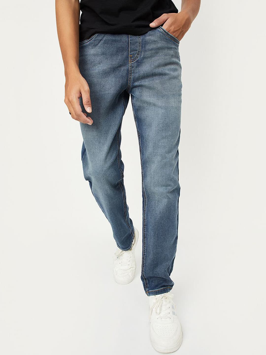 max Boys Cotton Regular Fit Low Distress Heavy Fade Jeans
