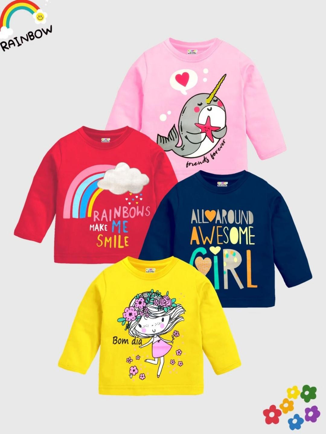 KUCHIPOO Girls 4 Printed T-shirt