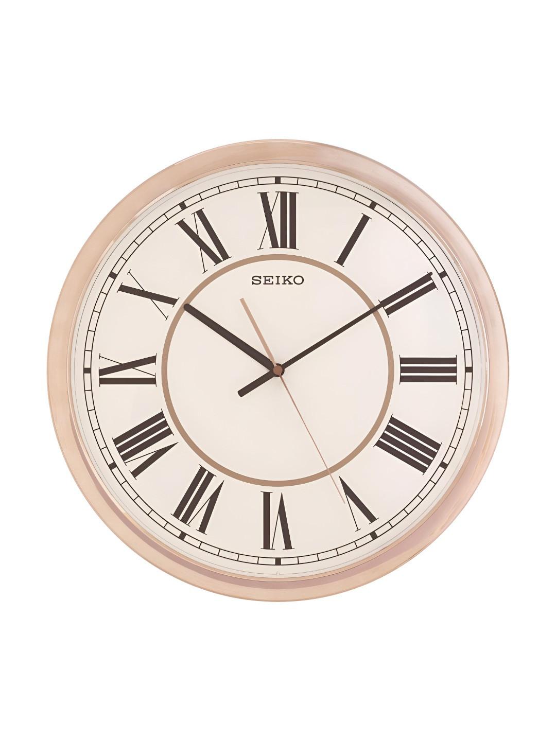 SEIKO Purple & Black Round Shaped Contemporary Analogue Wall Clock