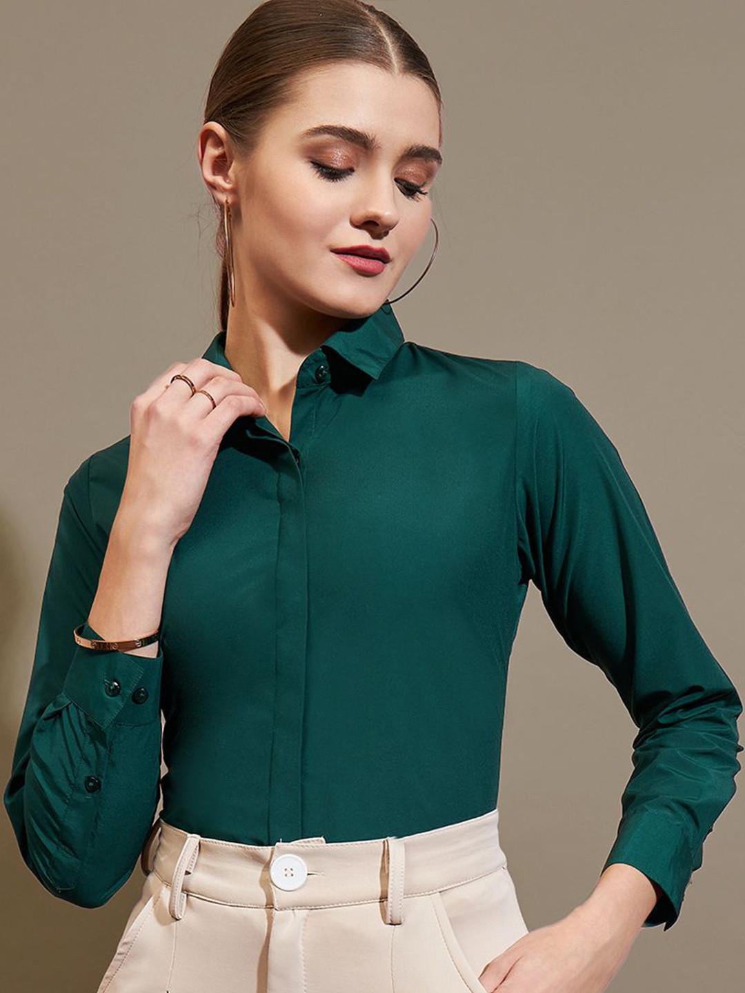 The Roadster Lifestyle Co. Women Spread Collar Solid Slim Fit Formal Shirt