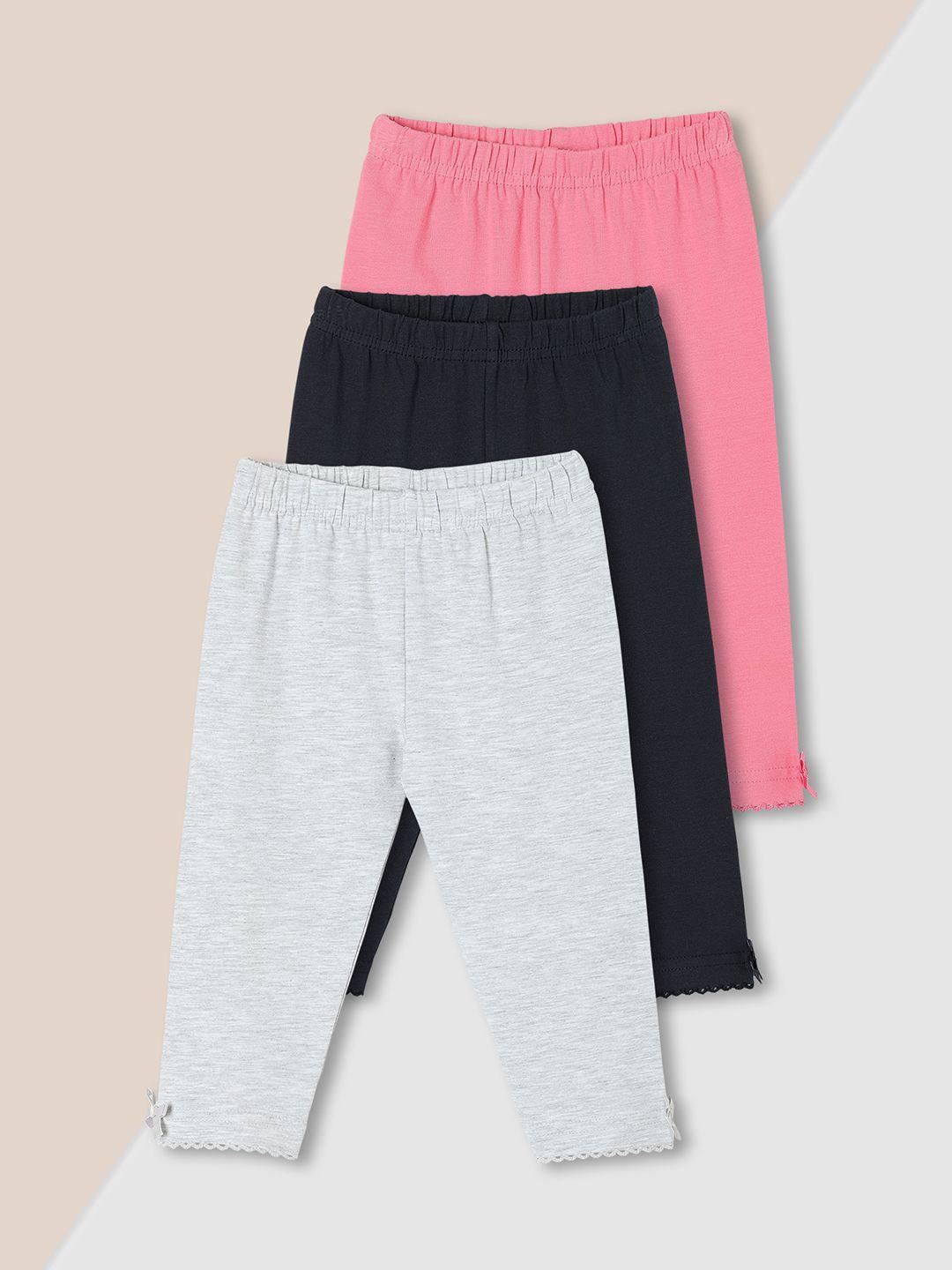 max Girls Pack of 3 Solid Full-Length Leggings